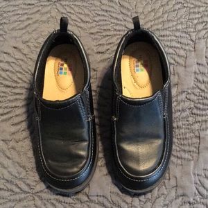Boys Black Slip-On Dress Shoes